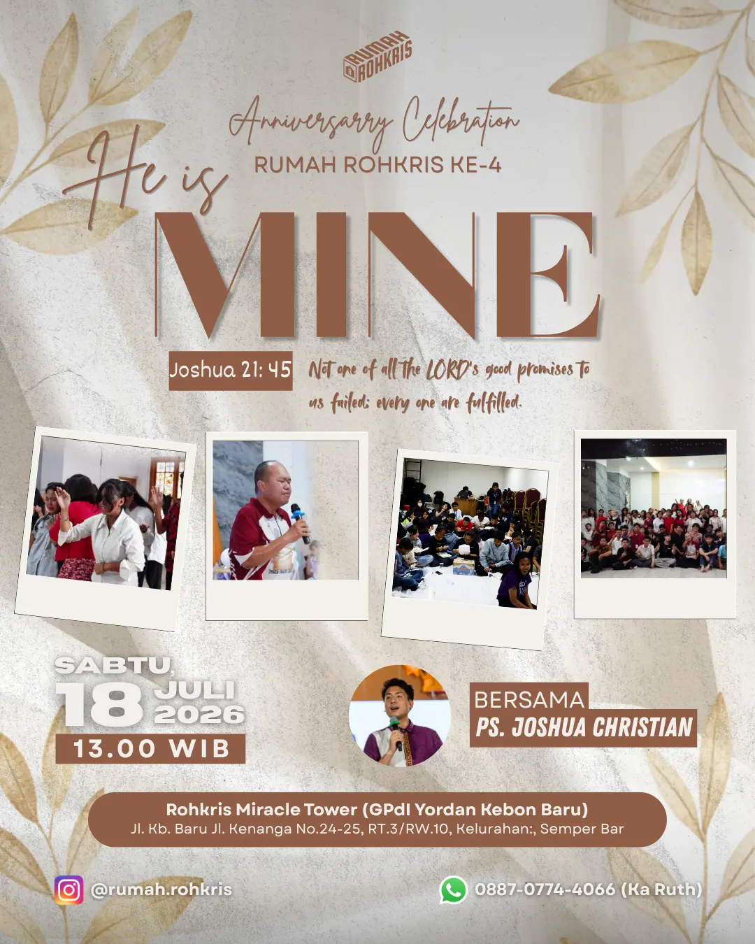 Rumah Rohkris 4th Anniversary Celebration Flyer